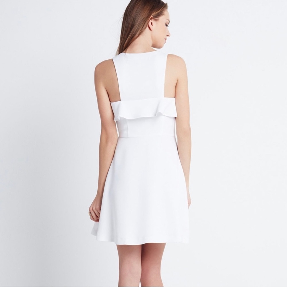 BCBGeneration White Skater Ruffle Dress 4 NWT‎ - Picture 2 of 6